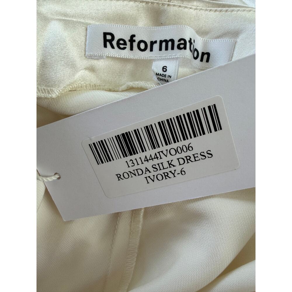 NEW Reformation Ronda silk dress in ivory Size 6 Bridal Long Wedding Gown - Picture 6 of 8